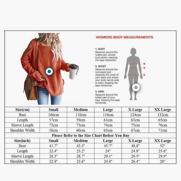 Orange Off-the-Shoulder Chunky Knit Sweater - Picture 4 of 5